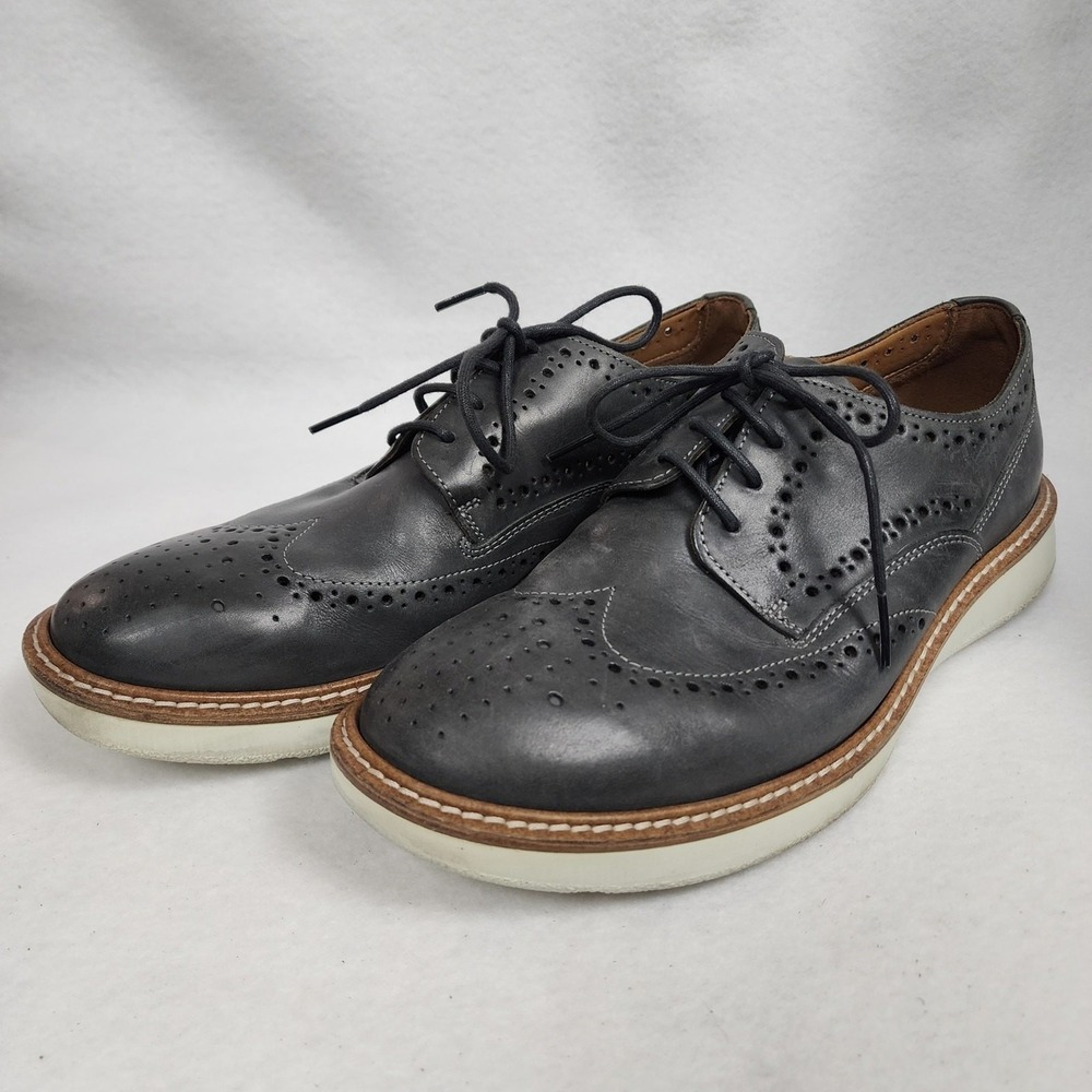 Ecco ST.1 Hybrid Mens US 6 Oxford Black Leather Lace Up Wingtip Dress Shoes